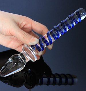 Stick de massage anal en verre