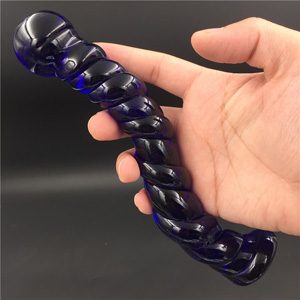 Синяя секс-игрушка из стекла для полового члена