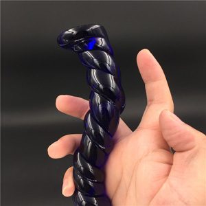 Синяя секс-игрушка из стекла для полового члена