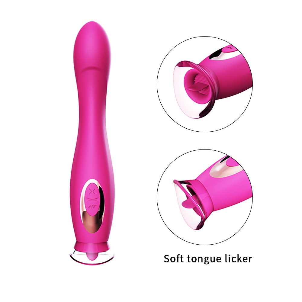 Tongue Licking G-spot Vibrator in Silicone & ABS