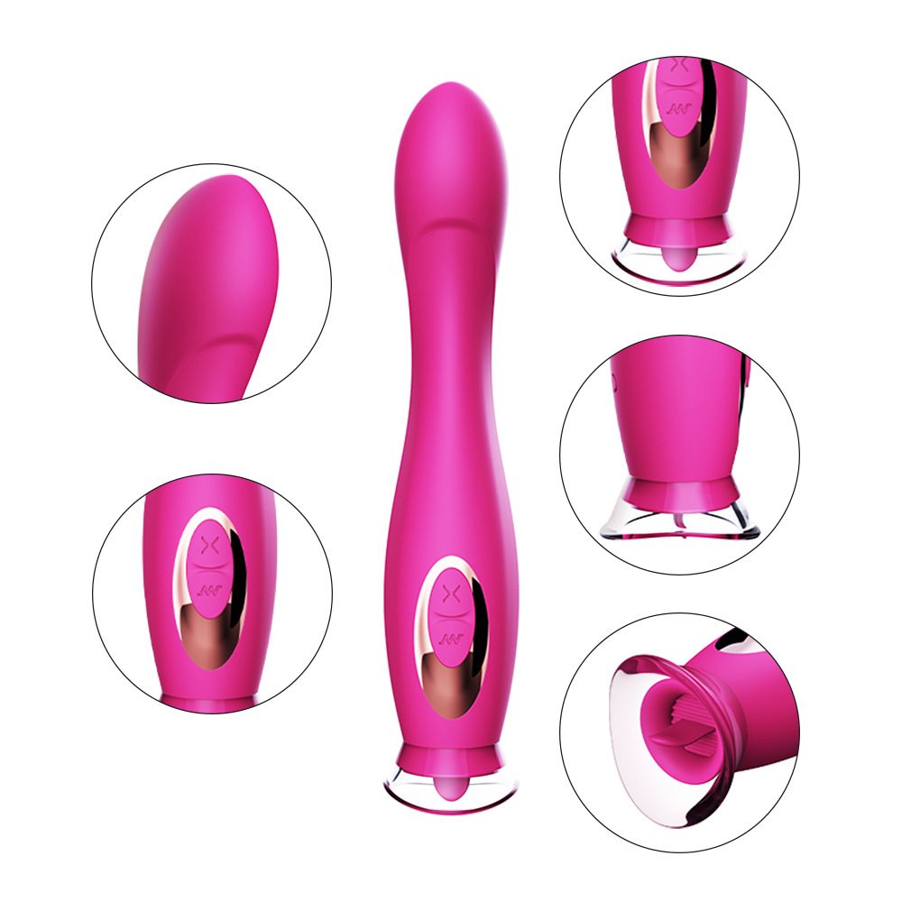 Tongue Licking G-spot Vibrator in Silicone & ABS