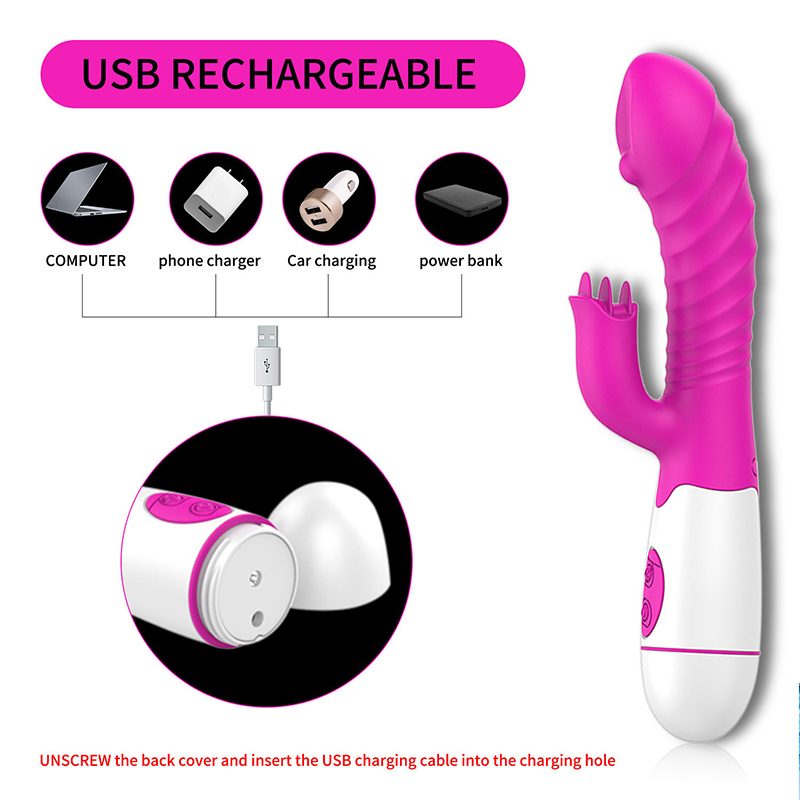 Tongue Licking G-spot Vibrator (193 × 55 × 34 mm)