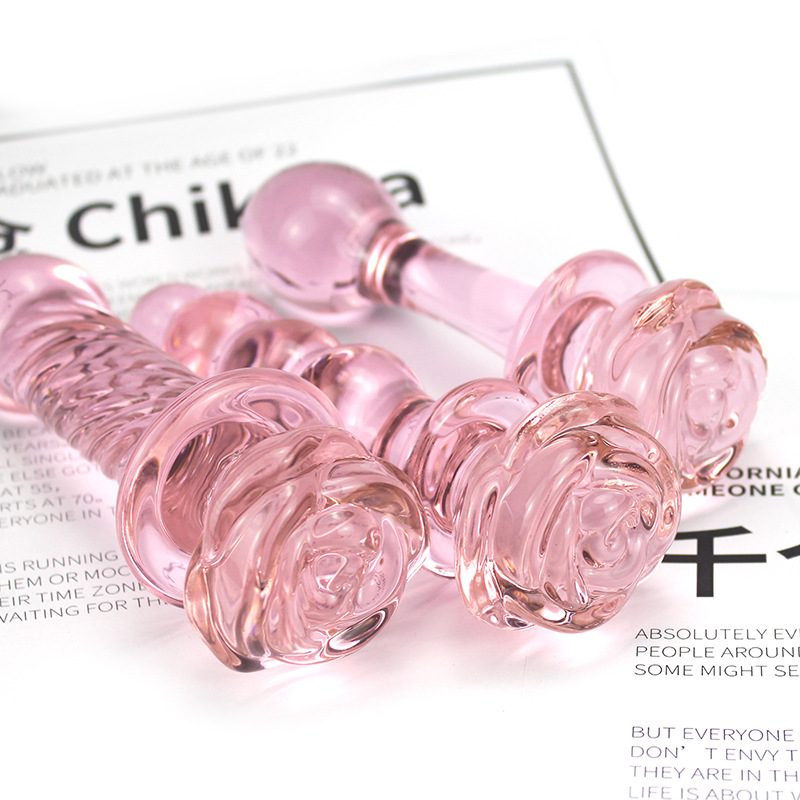 Pink Rose Glass Toy Floral