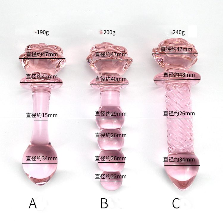 Pink Rose Glass Toy Floral