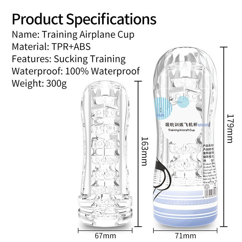 Clear Airplane Masturbator Cup