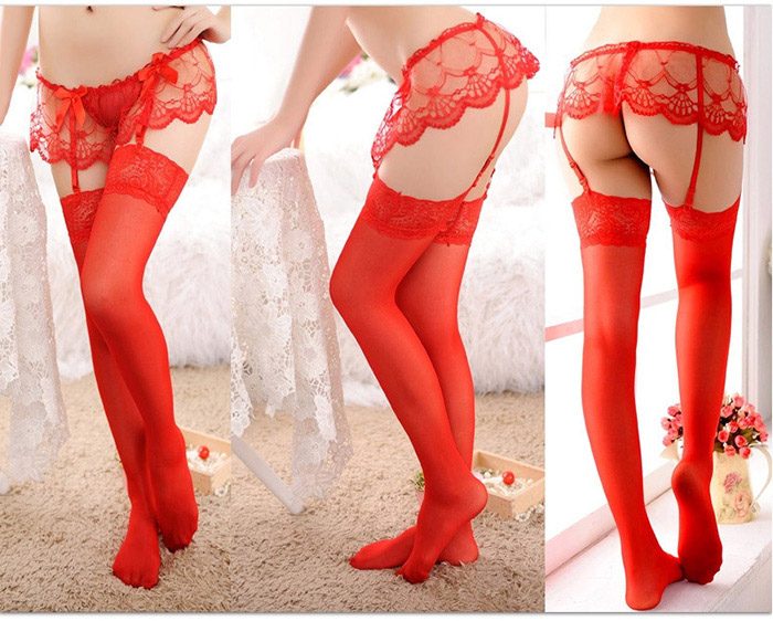 Lace Garter Lingerie Set