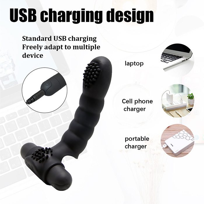 Vibrador conejo de dedo con vibración y masaje
