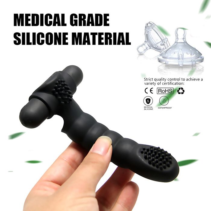 Vibrador conejo de dedo con vibración y masaje