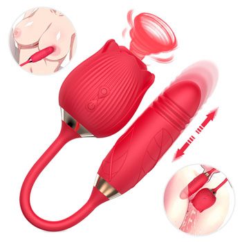Rose Twin G-spot Vibrator Suction