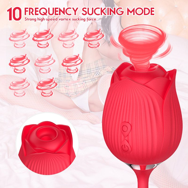 Rose Twin G-spot Vibrator Suction