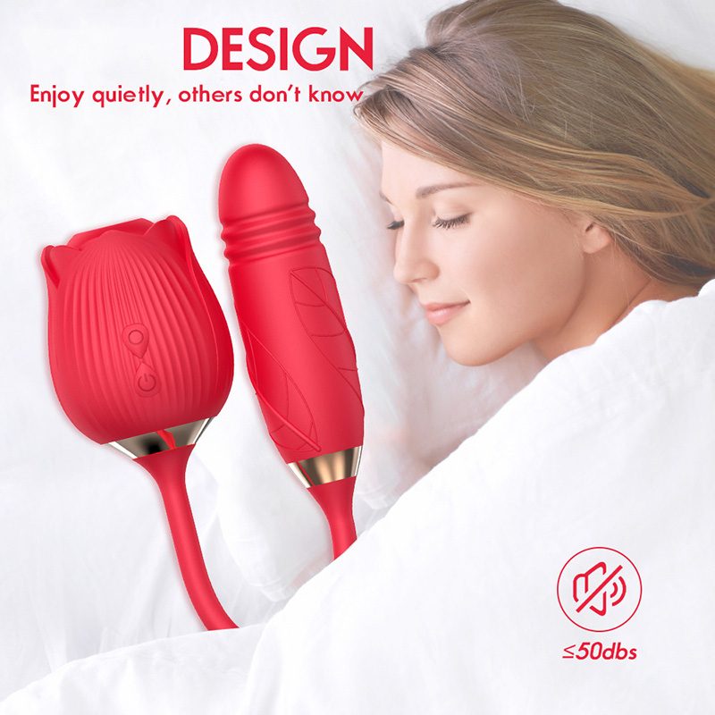 Rose Twin G-spot Vibrator Suction