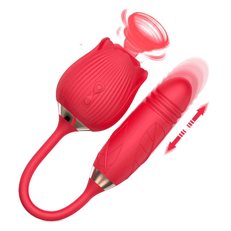 Rose Twin G-spot Vibrator Suction