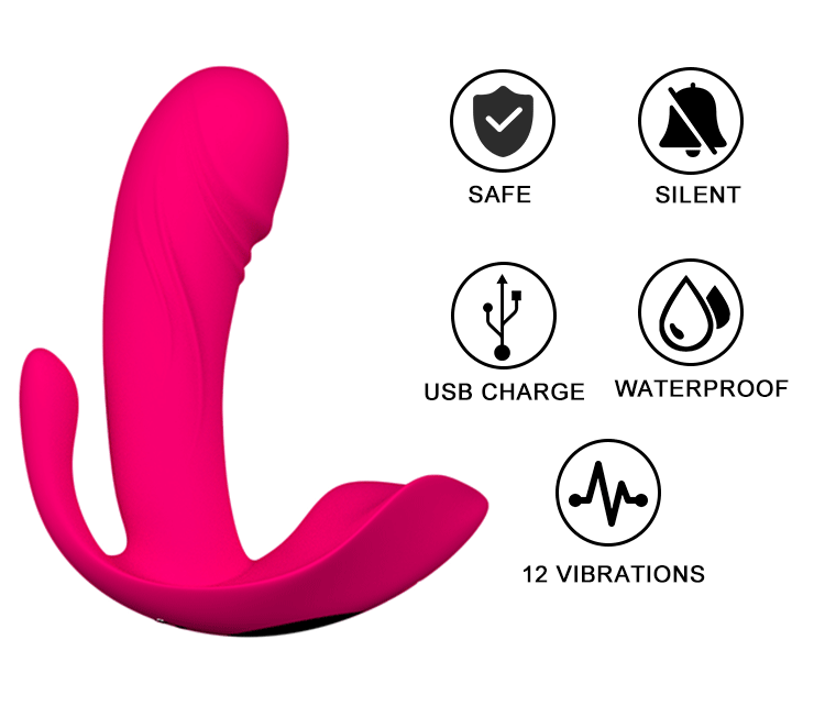 Vibrador conejo inalámbrico con control remoto – Morado o rojo rosa