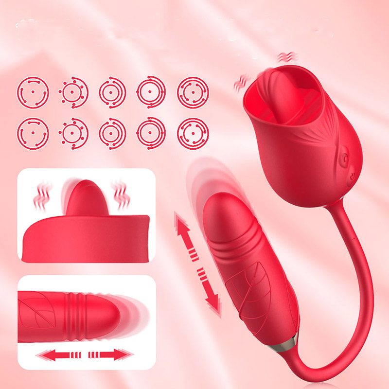 Tongue Licking Rose Vibrator Nipple