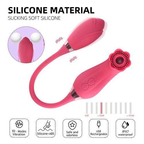 Vibratore Rosa con Suzione