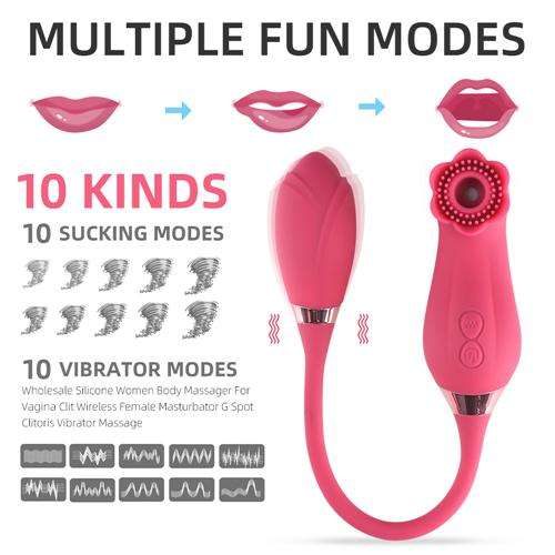 Vibratore Rosa con Suzione