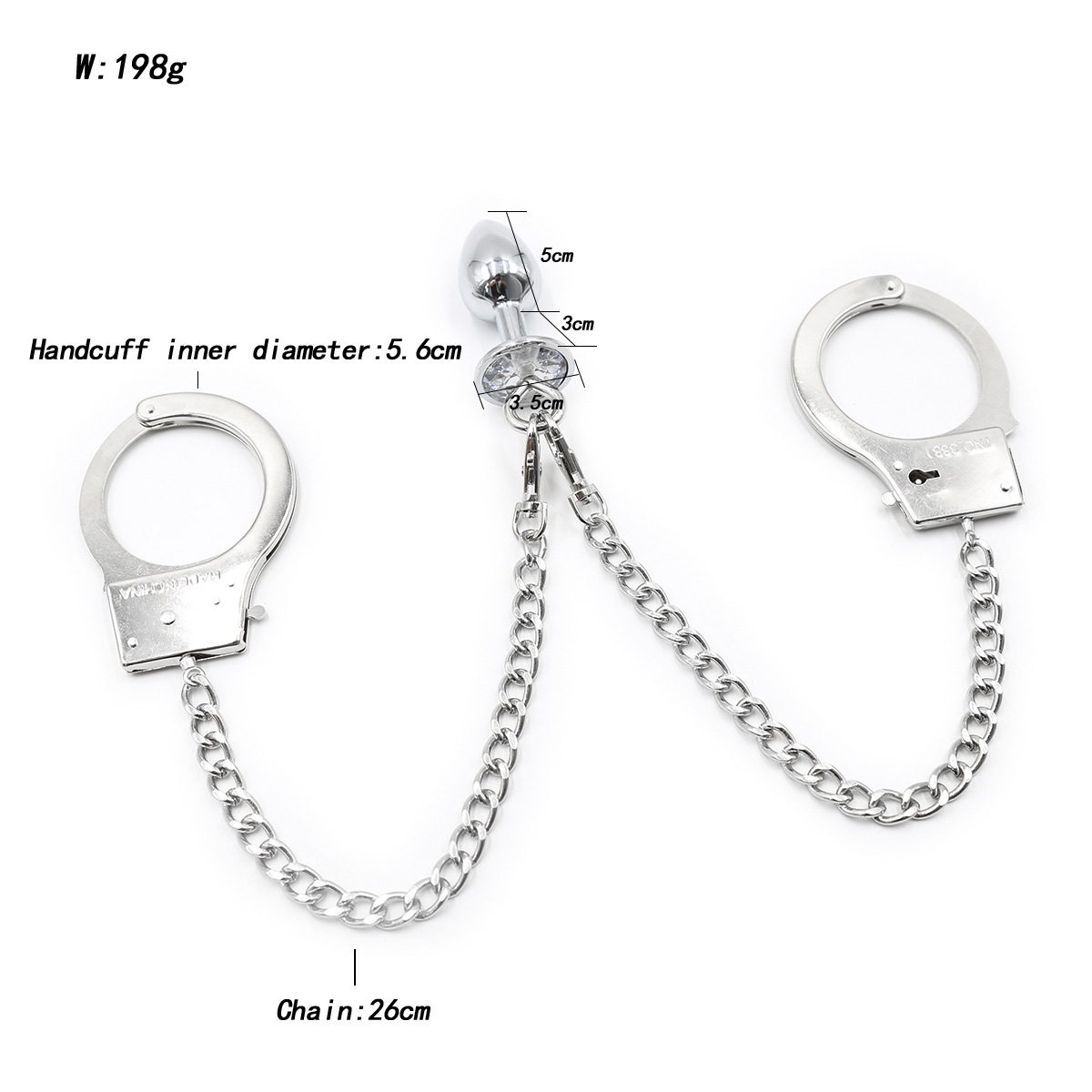 Bondage Metal Strap-on Kit Handcuffs