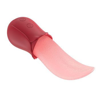 Vibrador conejo de lengua texturada que lame
