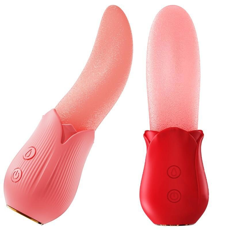 Vibrador conejo de lengua texturada que lame