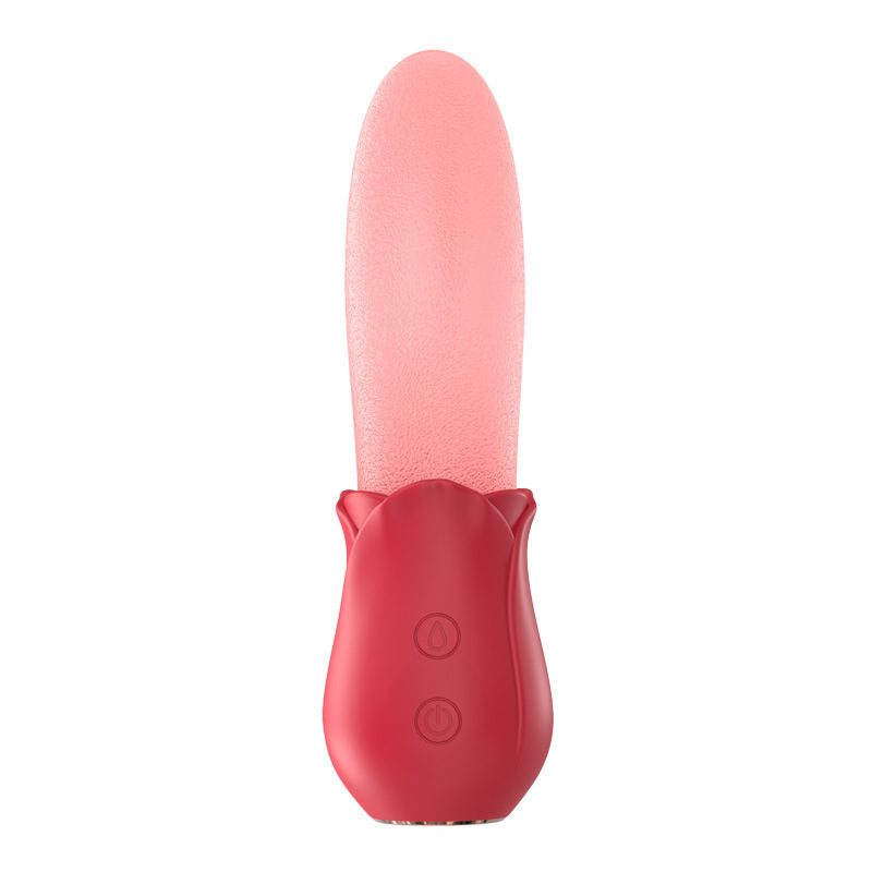 Vibrador conejo de lengua texturada que lame