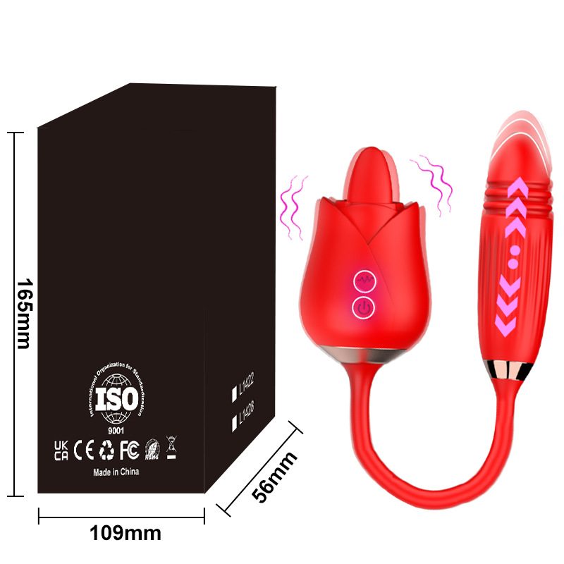 Tongue Licking Rose Vibrator in Silicone & ABS