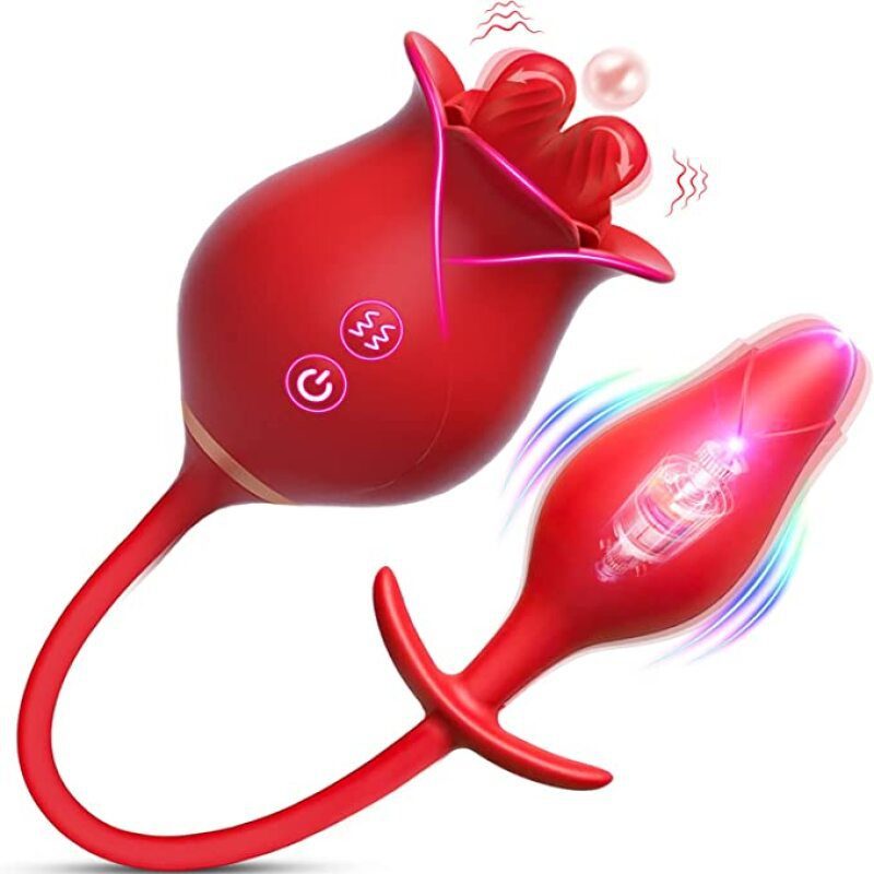 Tongue Licking Rose Vibrator – Red