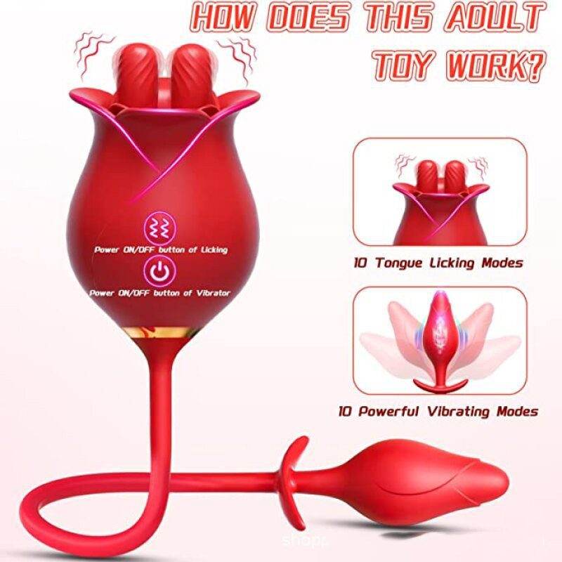 Tongue Licking Rose Vibrator – Red