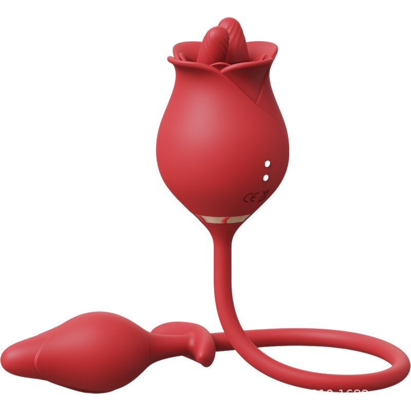 Tongue Licking Rose Vibrator – Red