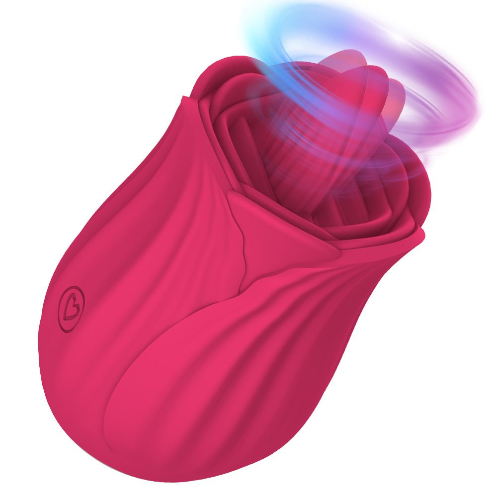 Tongue Licking Rose Vibrator (9 × 4.9 cm)