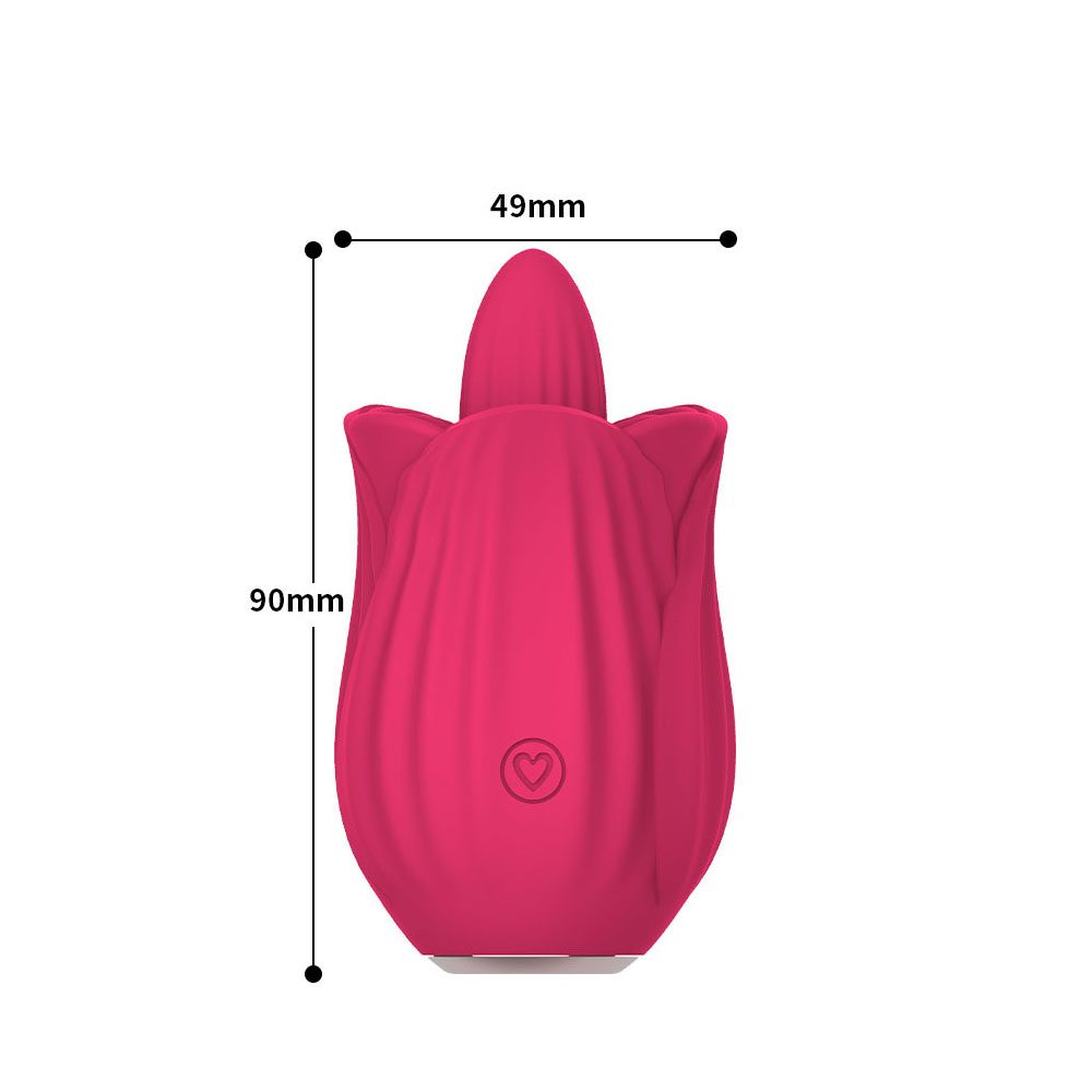 Tongue Licking Rose Vibrator (9 × 4.9 cm)