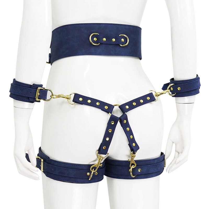 Leather Handcuffs Strap-on Kit