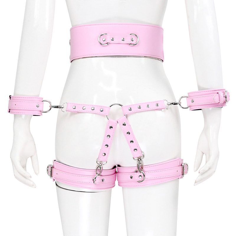 Leather Handcuffs Strap-on Kit
