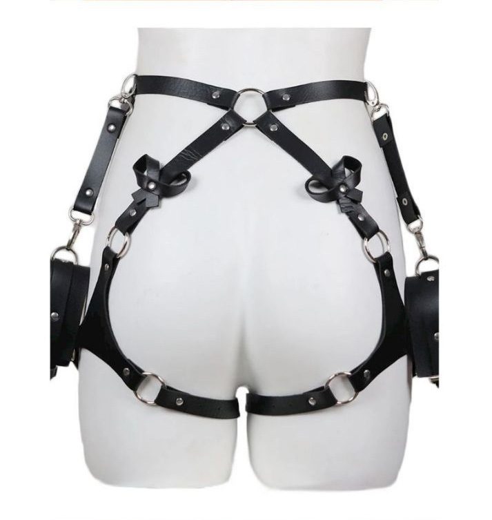 Wearable Leather Strap-on Kit Panties