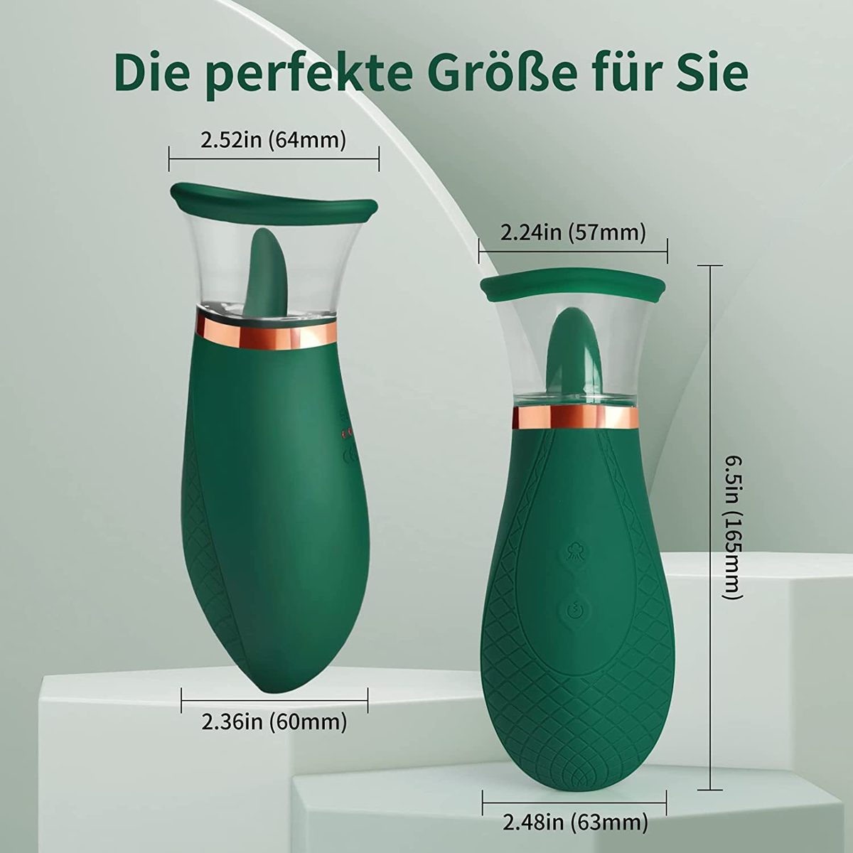 Vibrador de punto G con lengüeta y ventosa de Silicona & ABS