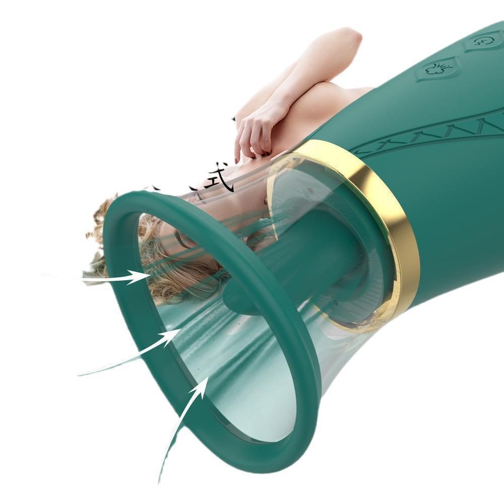 Vibrador de punto G con lengüeta y ventosa de Silicona & ABS