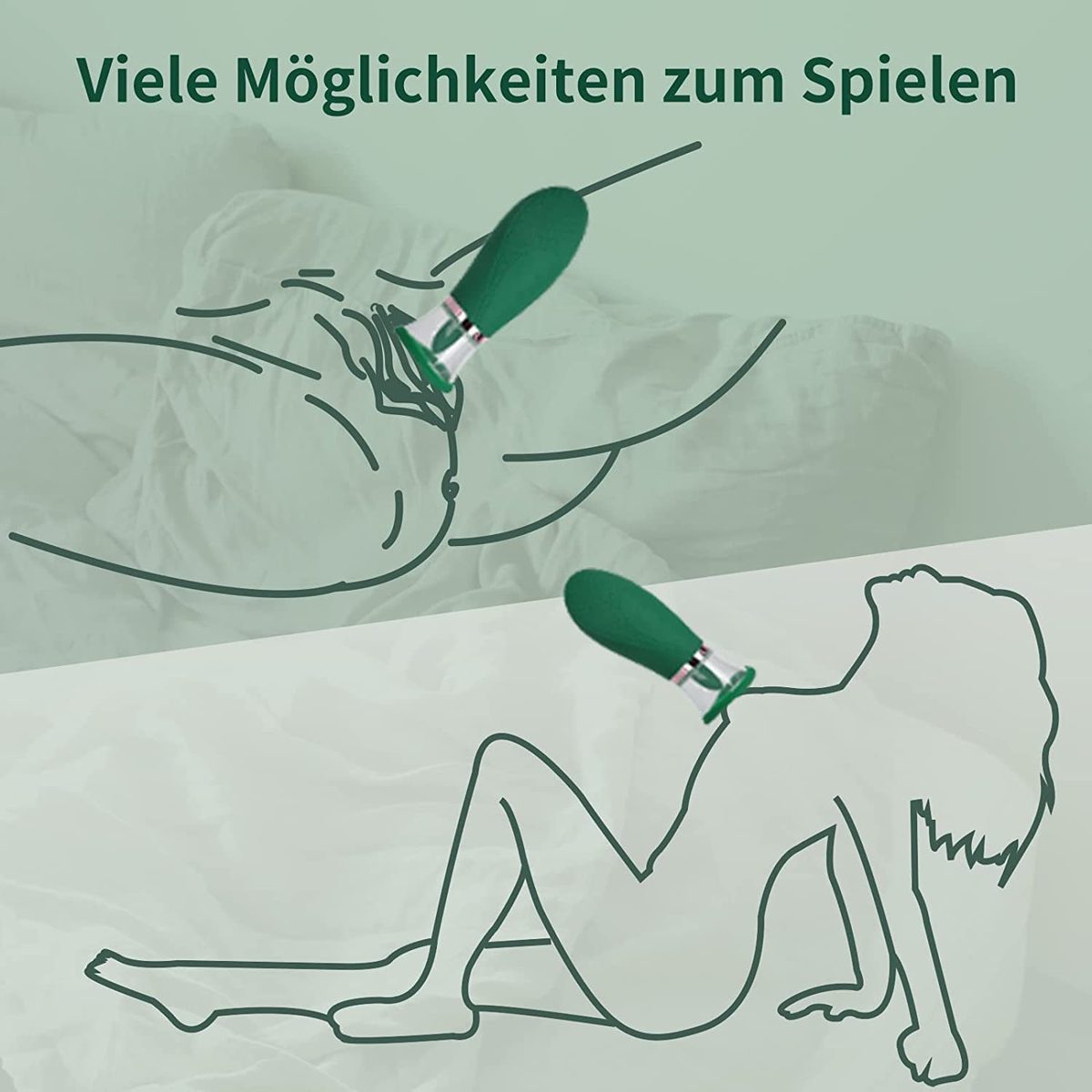 Vibrador de punto G con lengüeta y ventosa de Silicona & ABS