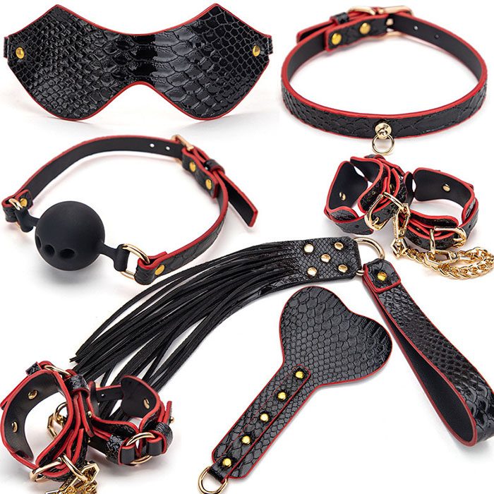 Collar Handcuffs Strap-on Kit Mouth