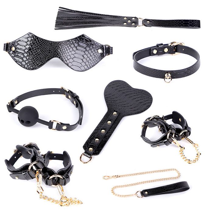 Collar Handcuffs Strap-on Kit Mouth