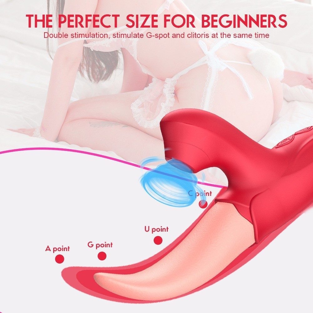 Tongue Licking G-spot Vibrator – Red or purple
