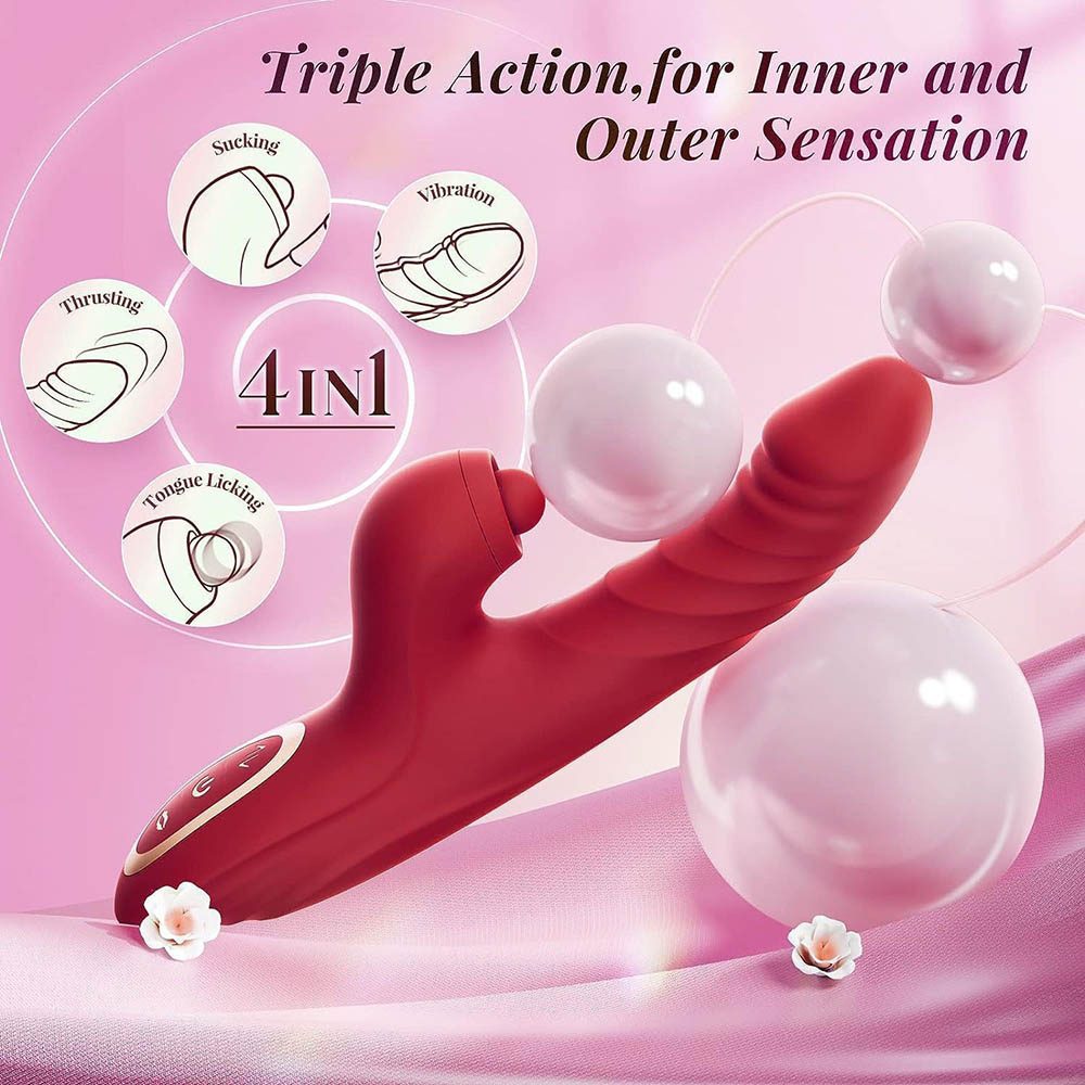 Vibrador conejo telescópico
