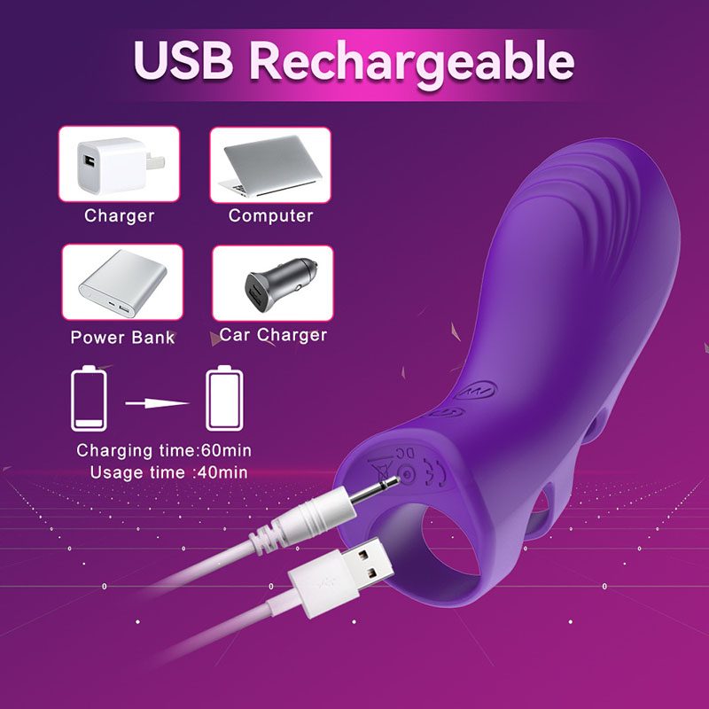 Finger Vibrator – Purple or Rose Red