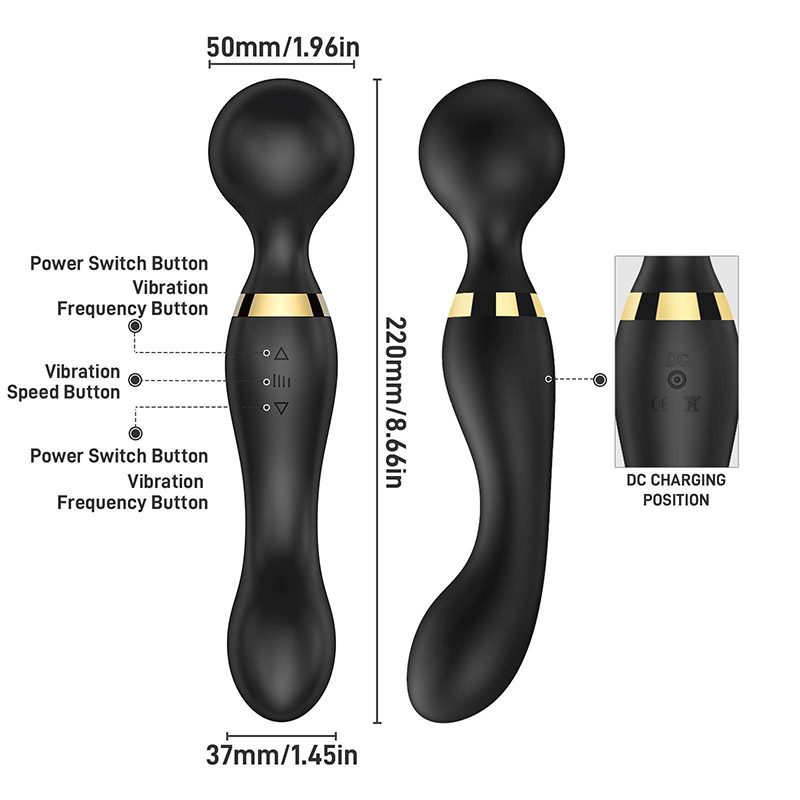 Twin Double Vibrator (22 × 5 × 3.8 cm)