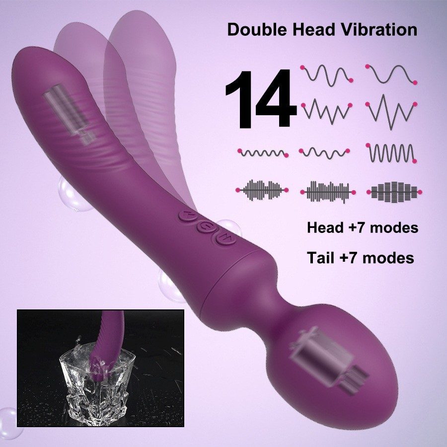 Twin Double Vibrator – Rose Red or Purple