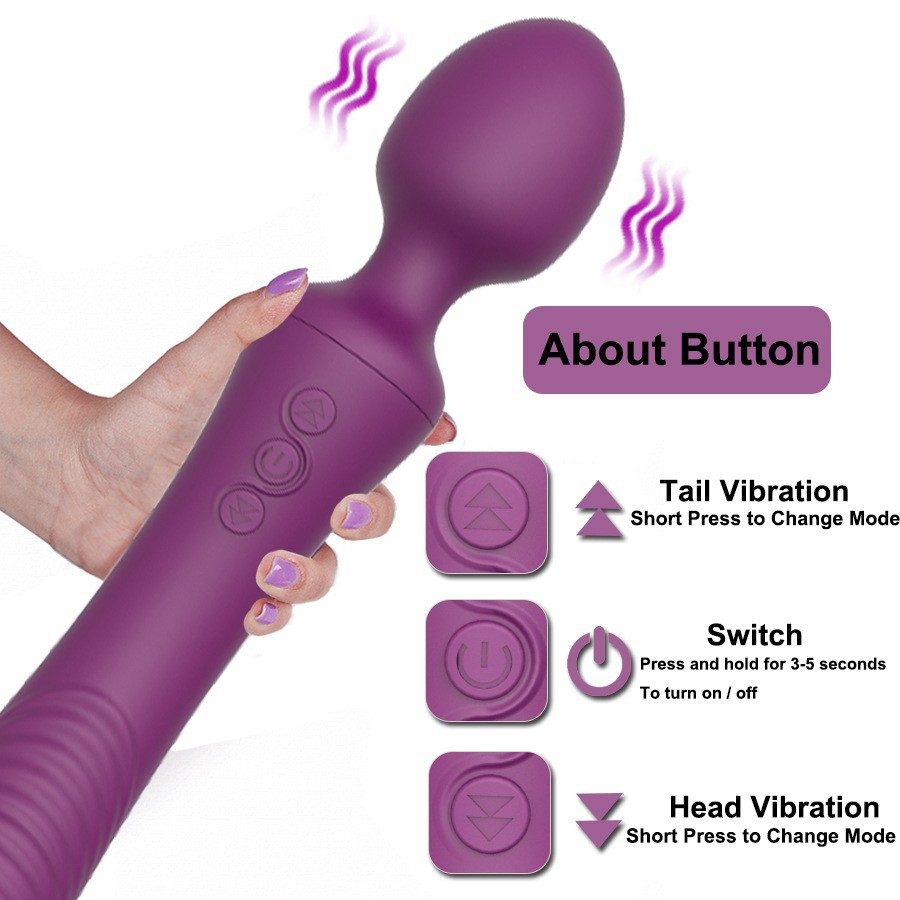 Twin Double Vibrator – Rose Red or Purple
