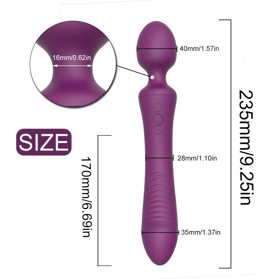 Twin Double Vibrator – Rose Red or Purple