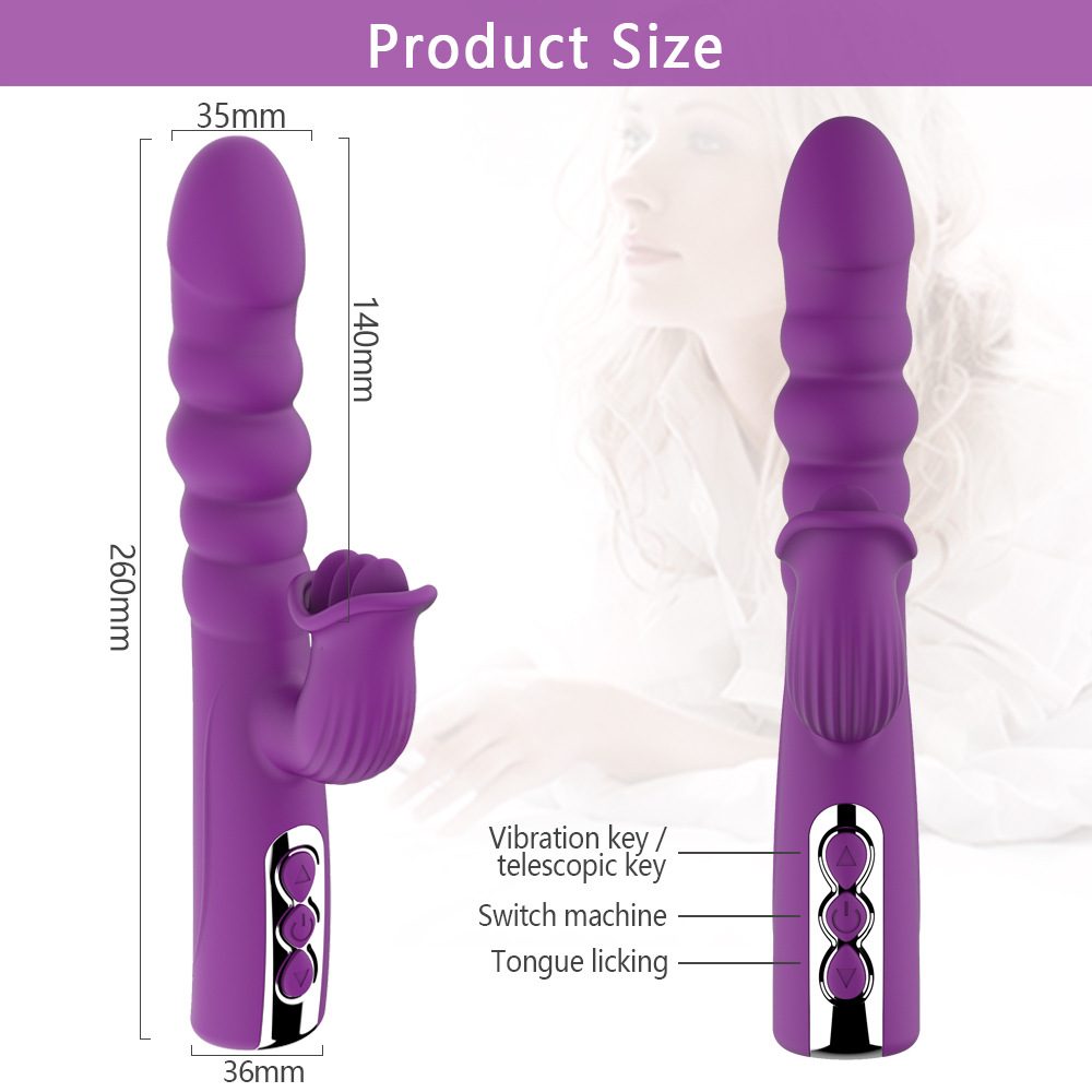 Vibreur classique télescopique en silicone & ABS