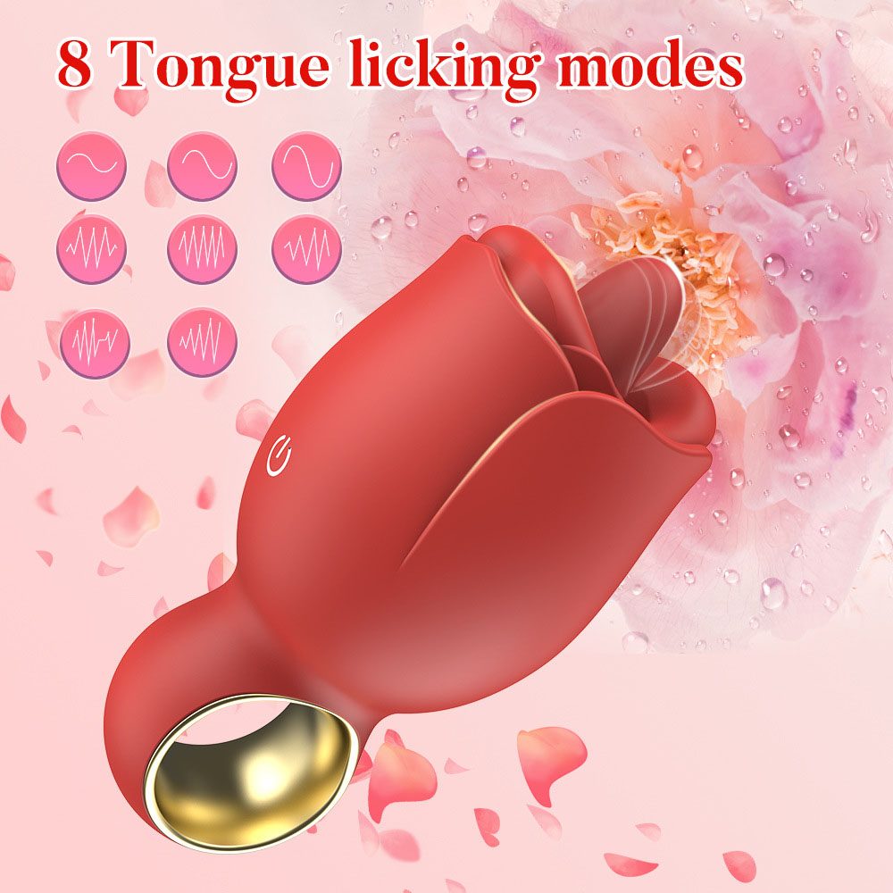 Licking Tongue Vibrator (5.6 × 5.6 × 11.2 cm)