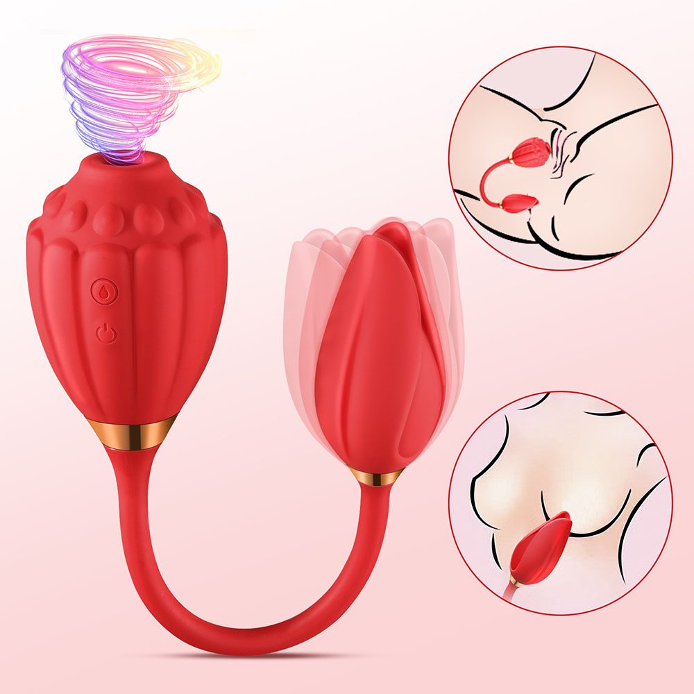 Vibrador doble con ventosa y vibración