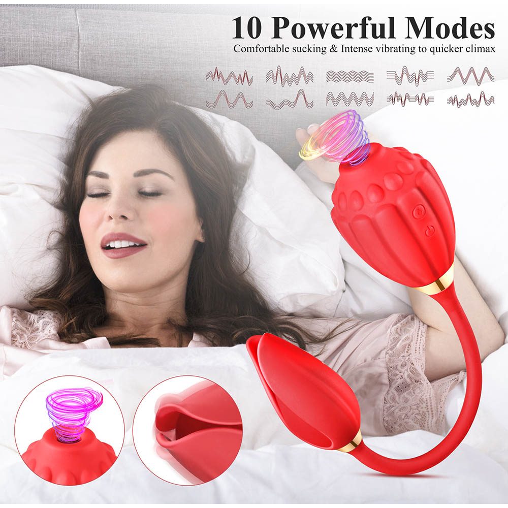 Vibrador doble con ventosa y vibración