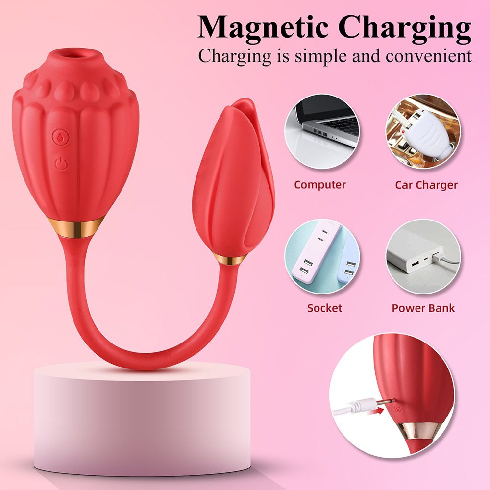 Vibrador doble con ventosa y vibración